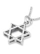 Sterling Silver Double Layer Star of David Pendant Necklace